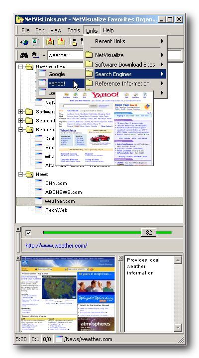 NetVisualize Favorites Organizer Screenshot